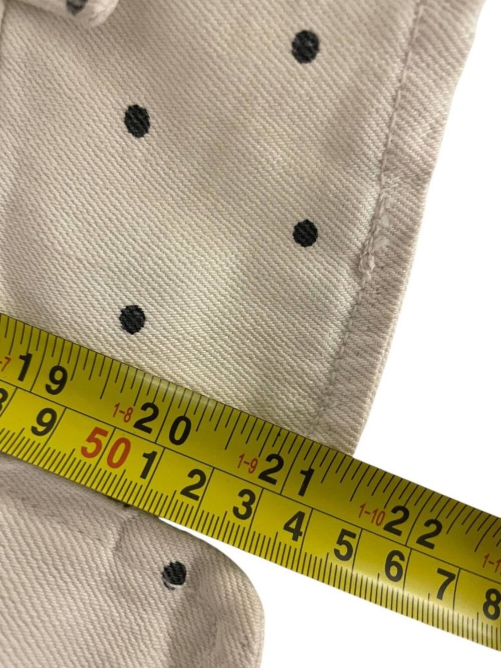 Zara Womens Denim Jacket XS Cream blue Polka Dot Long Sleeve NWT - Picture 13 of 14